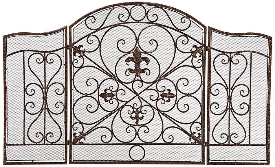 Parrish 31" High Bronze 3-Panel Fireplace Screen N3