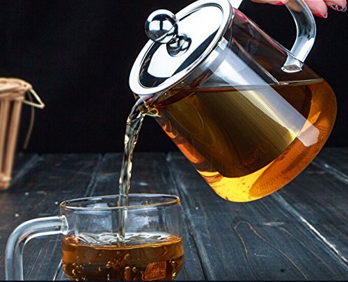 Dechunxian&reg; Creative Life Series - Glass Tea Pot + Tea Infuser Strainer ,Lead-free Heat-resistant Borosilicate... N2