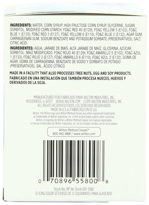 Wilton 601-5580 1/2-Ounce Certified-Kosher Icing Colors, Set of 12