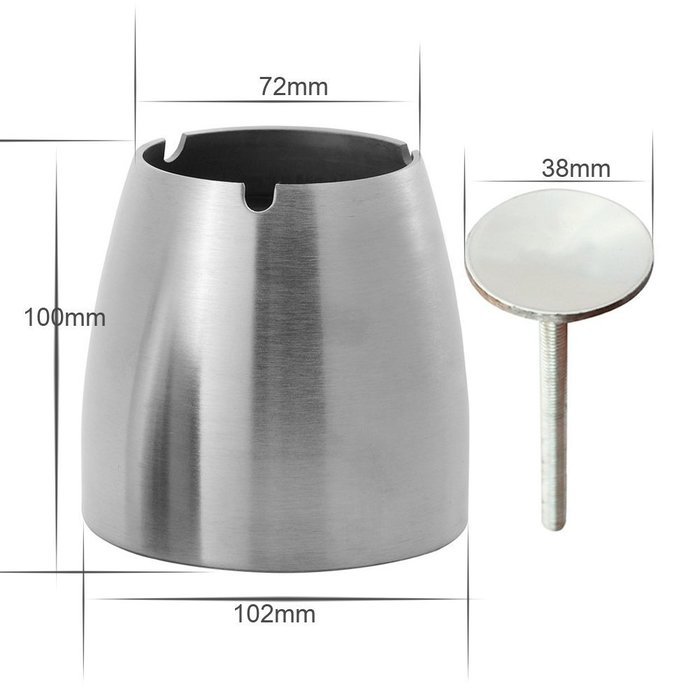 Scotte(TM) New Stainless steel ashtray windproof Unbreakable Ashtray large size N5