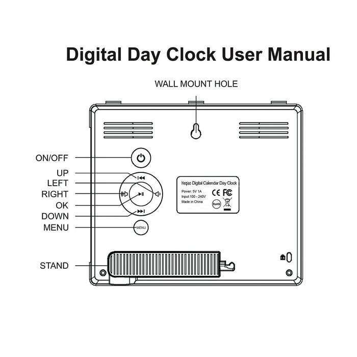 HeQiao Indoor Large LCD Digital Thermometer Hygrometer Temperature Monitor Humidity Meter Thermometers with Calendar... N6