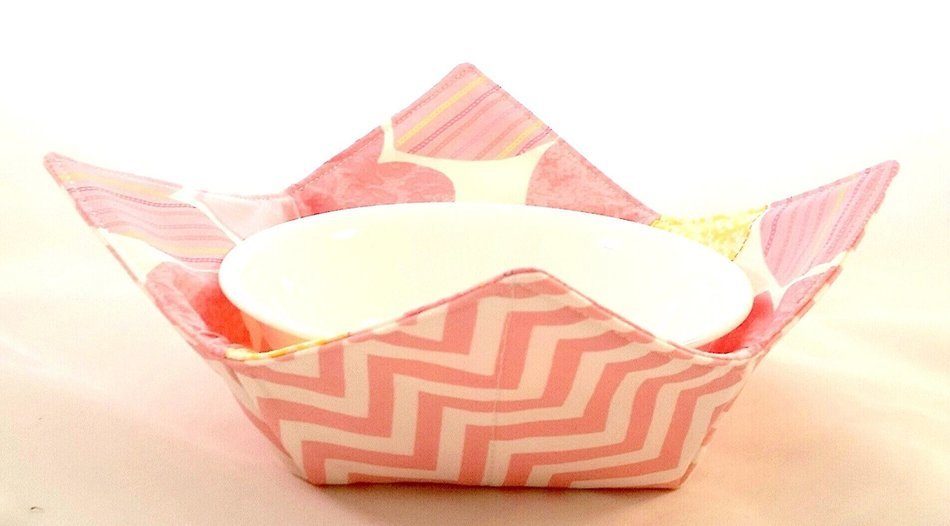 Microwave Bowl Cozy Hearts/Chevron