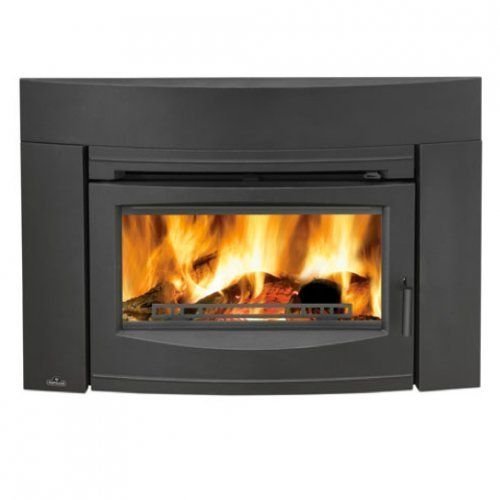 Wood Burning Contemporary Front Fireplace Insert - Black
