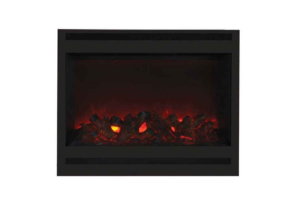 Amantii Zero Clearance Series Built-In Electric Fireplace with Square Frame and Ember Media Kit, 31 Inch N5