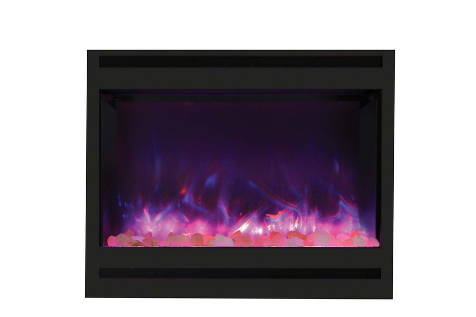 Amantii Zero Clearance Series Built-In Electric Fireplace with Square Frame and Ember Media Kit, 31 Inch N6