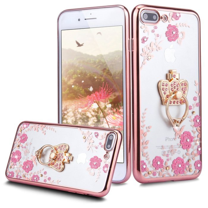 iPhone 7 Plus Case, PHEZEN Clear Soft TPU Protective Case Back Cover with Beautiful Cherry Blossom Flower Series... N32