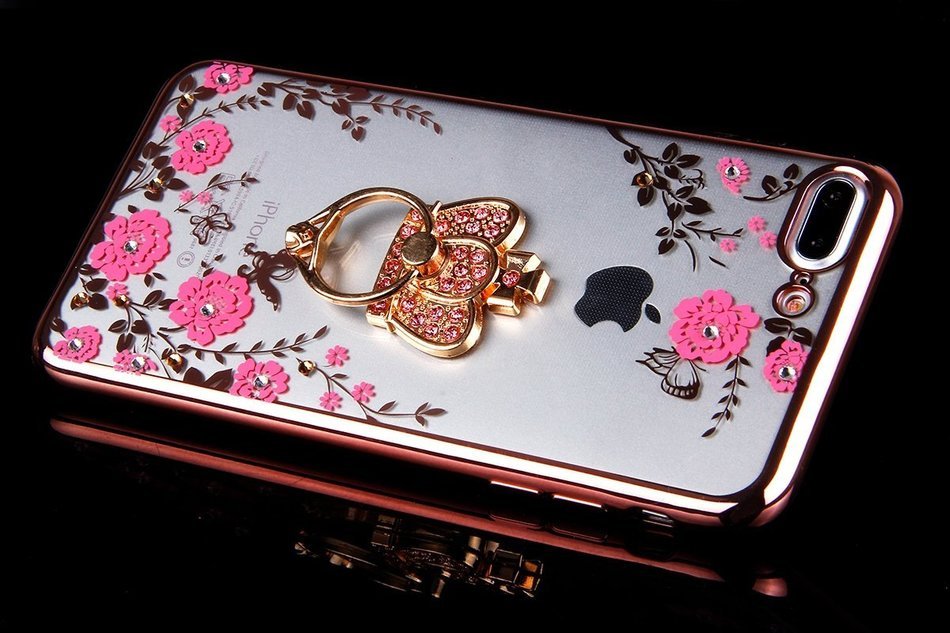 iPhone 7 Plus Case, PHEZEN Clear Soft TPU Protective Case Back Cover with Beautiful Cherry Blossom Flower Series... N33