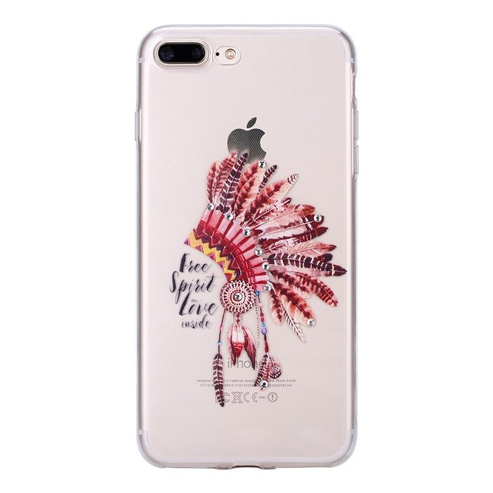 iPhone 7 Plus Case, PHEZEN Clear Soft TPU Protective Case Back Cover with Beautiful Cherry Blossom Flower Series... N36