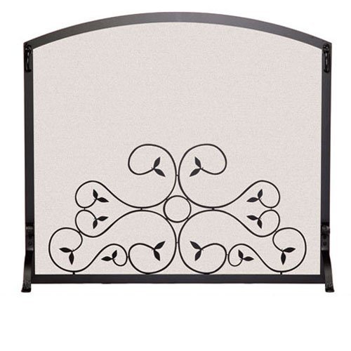 Arched Scroll Fireplace Screen (39 in. L x 33 in. H (25 lbs.) - Vintage Iron)