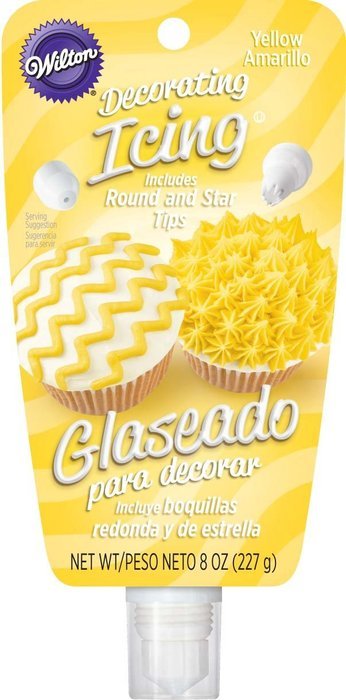 Wilton 704-0190 Icing Pouch with Tips, 8-Ounce, Yellow