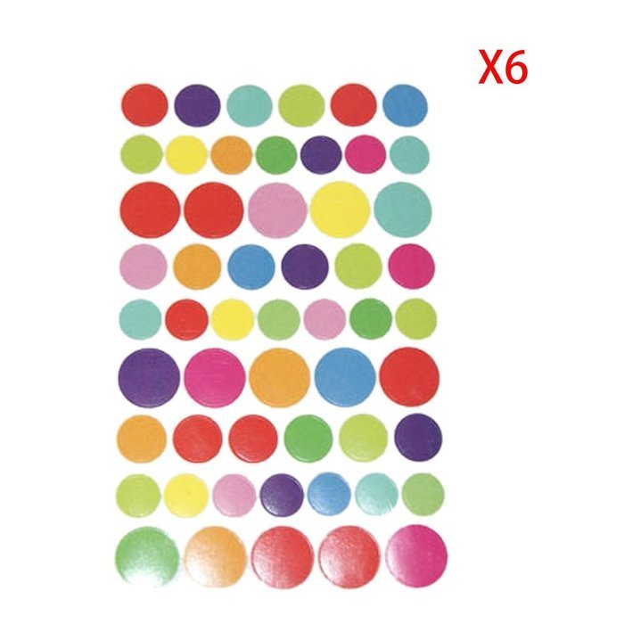 MuLuo 6pcs Circle Shape Carte Enfant Scrapbooking Point Index Sticker Sticker
