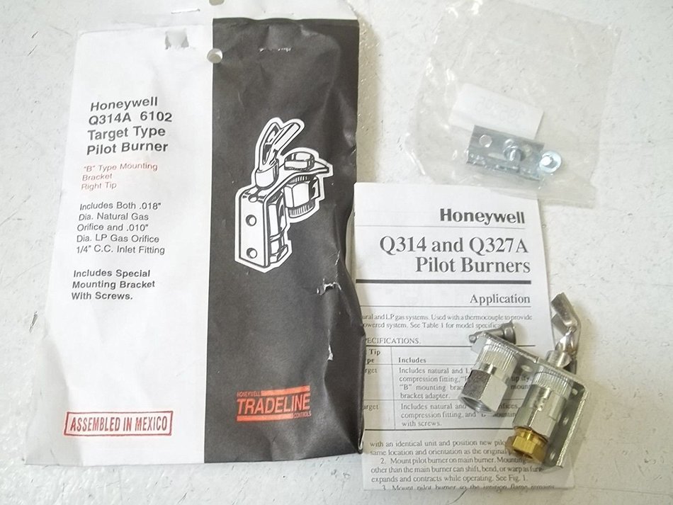 Honeywell Pilot Burner Nator Lp Gas Q314a6102, W/ Bcr-18 Orifice Right Tip B Mounting Non-Primary N3