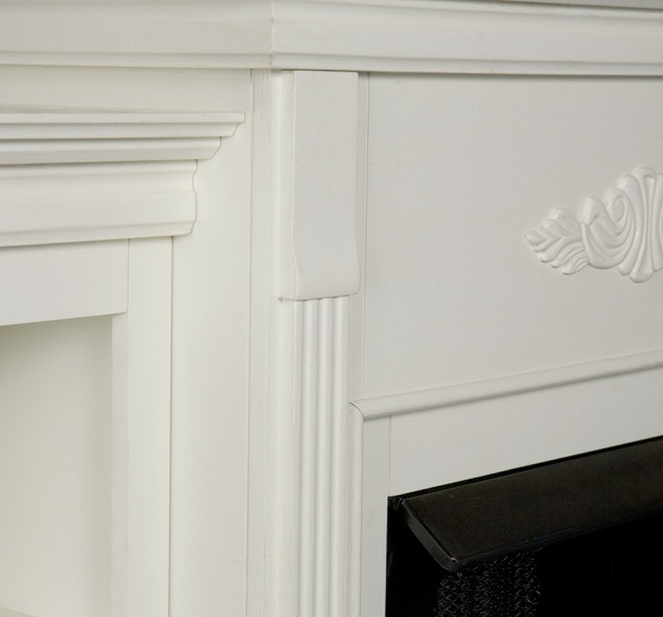 Holly and Martin Fredricksburg Electric Fireplace w/ Bookcases in Ivory N3