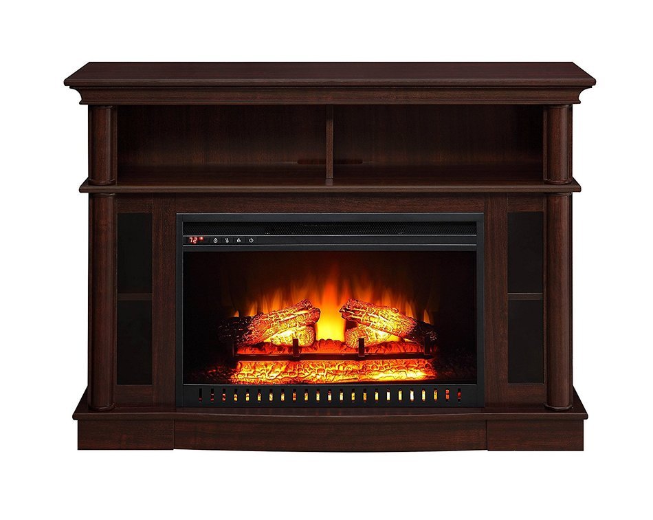 Cherry Finish Better Homes And Gardens Remote Control Ashwood Road Electric Fireplace Media Console For TV's Up... N9