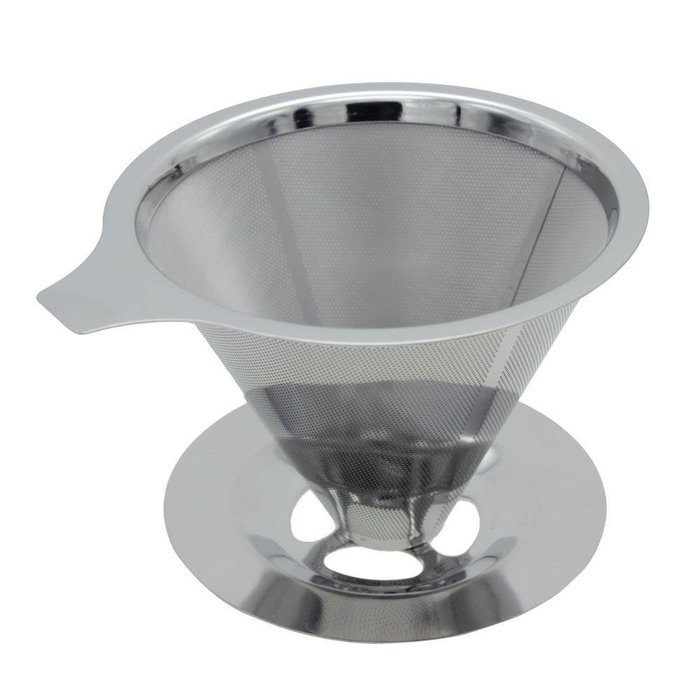 Reusable Stainless Pour Over Drip Mesh Coffee Tea Filter Holder Percolator