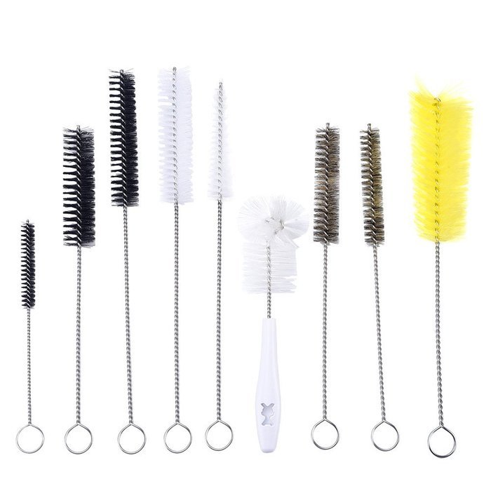 eBoot Nylon Nipple Bottle Brushes Tube Brush Cleaning Brush Set, Set of 9 N3
