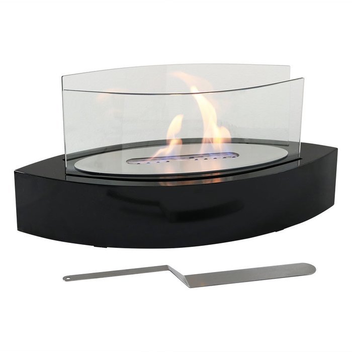Sunnydaze Barco Ventless Tabletop Bio Ethanol Fireplace, Stainless Steel N7