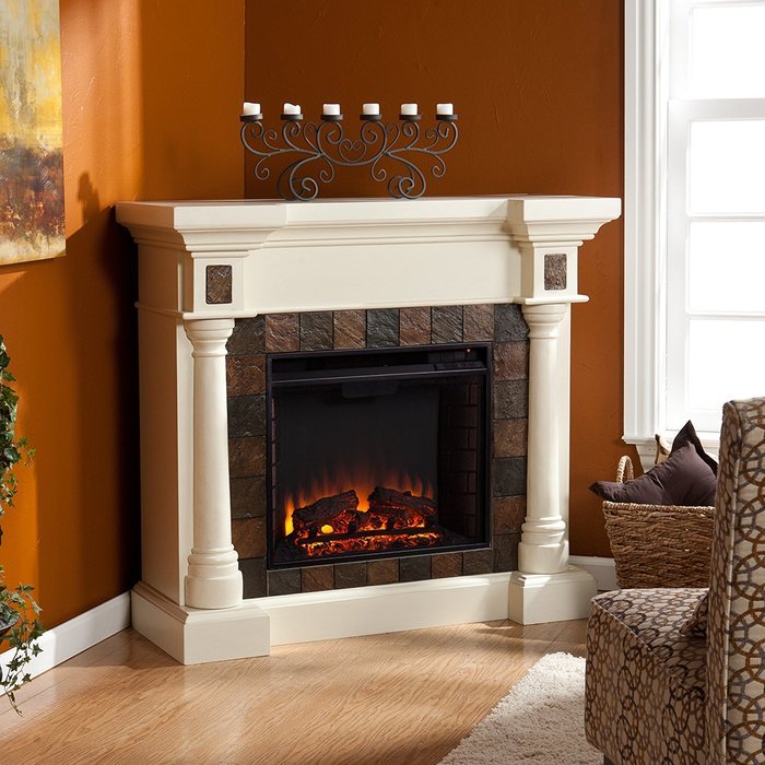 Carrington Faux Slate Convertible Electric Fireplace - Ivor N9