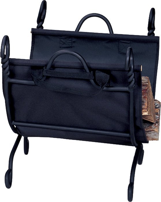UniFlame Ring Swirl Black Log Rack with Canvas Carrier
