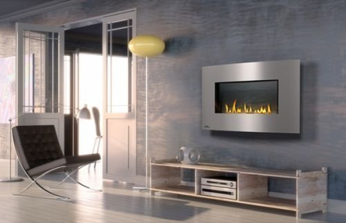 Napoleon WHD31NSB Plazmafire 31 Wall Hanging Direct Vent Gas Fireplace Up to 20 000 BTUs Complete with Slate Brick...