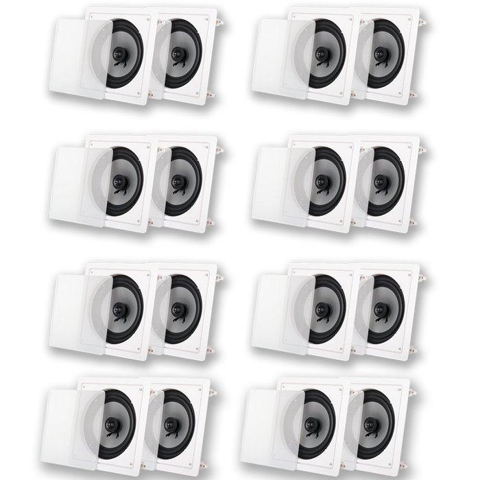 Acoustic Audio CS-I82S In Wall / Ceiling 8" Speakers 8 Pair Pack Home Theater 4800 Watts CS-I82S-8PR