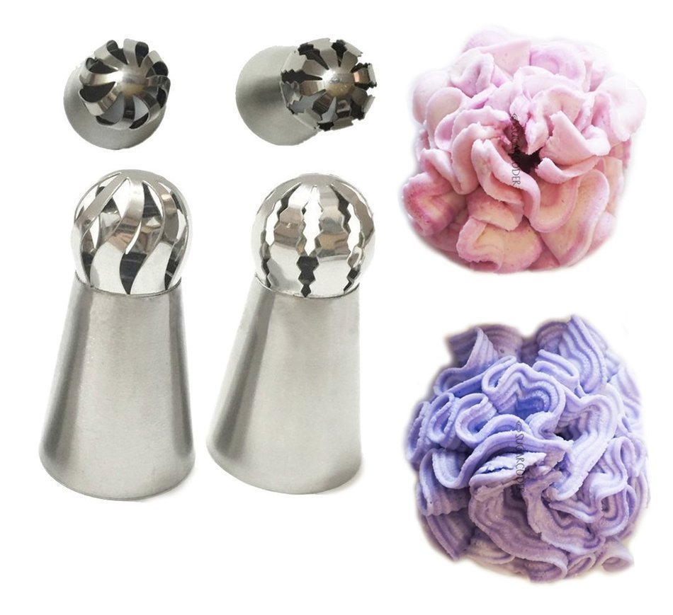 New Ball Russian Stainless Steel Tips Tulip Sphere Whip Cream Buttercream Icing Piping Nozzles DIY Baking Tools... N2
