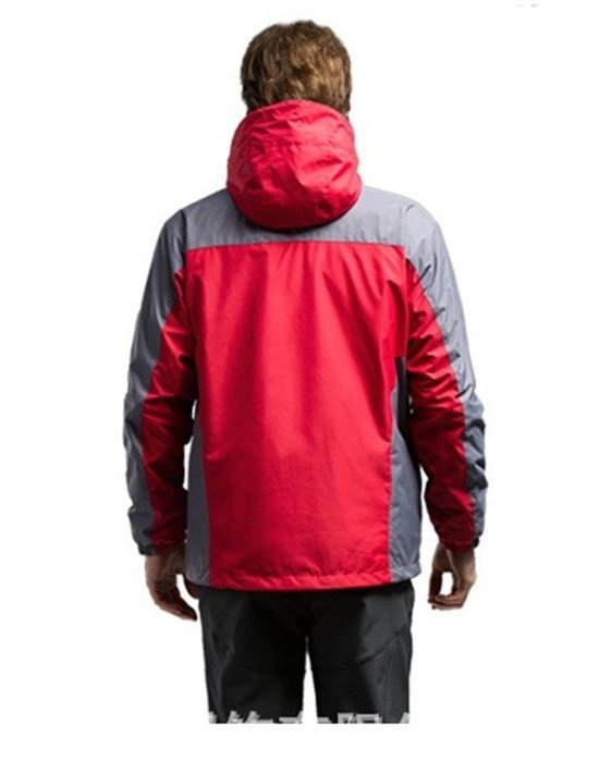 Hanxue Mens Hiking Ski Jacket Softshell 3 in 1 Hiking Raincoat Plus Size Men Waterproof Sportswear with Removable... N3