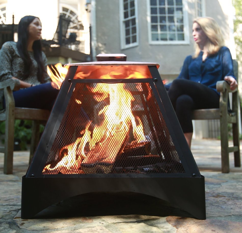 Catalina Creations Pagoda Style Outdoor Fireplace with Protective Cover N2