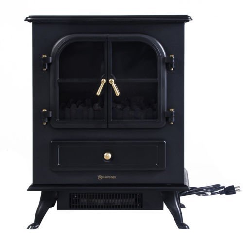 Elegant Vintage Free Standing 1500W Heater Fire Flame Stove Wood Adjustable Electric Fireplace N5