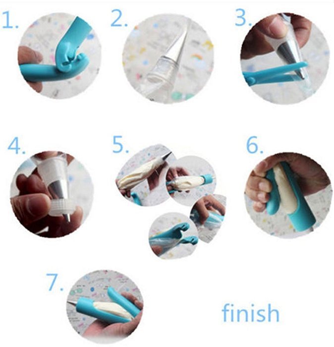 Lesirit Christmas Cake Decorating Pen Tool Kit (Blue)