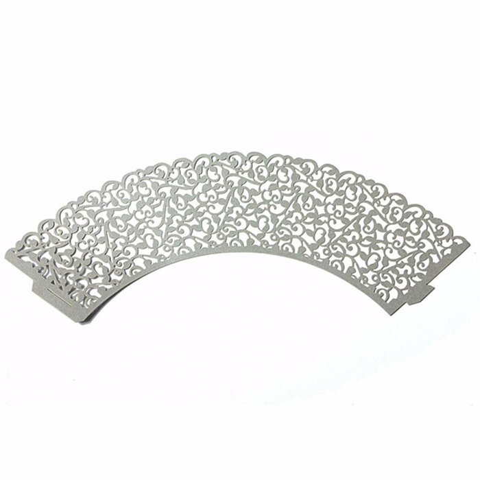 KINGSO 12pcs Filigree Vine Cupcake Wrappers Wraps Cases Wedding Birthday Decorations