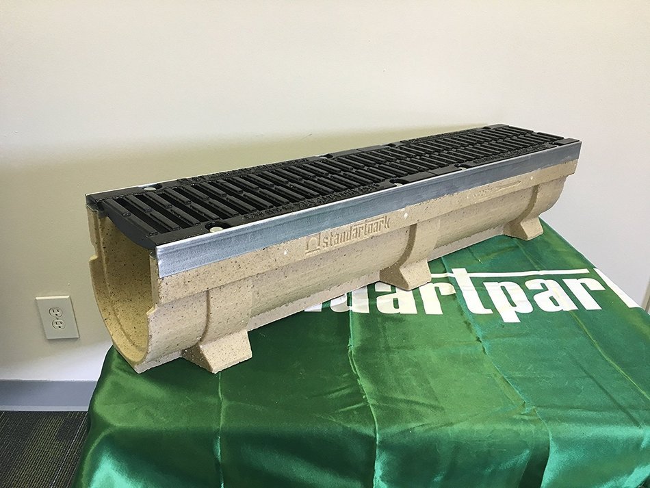 Standartpark Polymer Concrete Channel 6 Inch internal width and depth 39.4" Length Cast Iron Grate N2