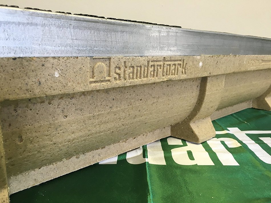 Standartpark Polymer Concrete Channel 6 Inch internal width and depth 39.4" Length Cast Iron Grate N3