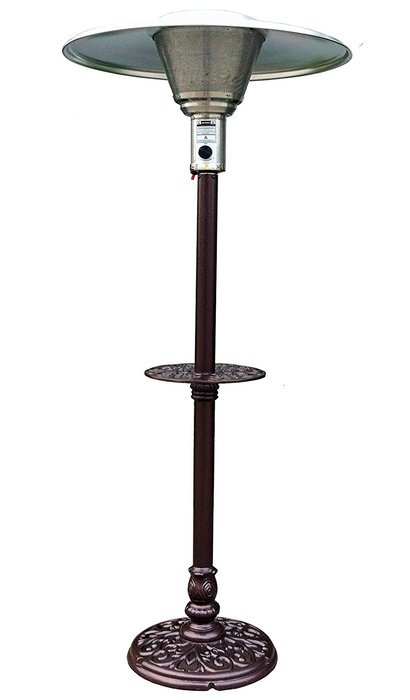 AZ Patio Heaters Natural Gas Patio Heater in Hammered Bronze, Cast Aluminum