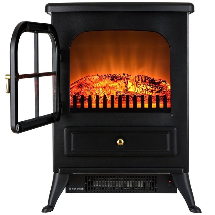 FIREBIRD 15" 1500W Adjustable 2 Setting 5200BTU Freestanding Portable Tempered Glass Electric Fireplace Stove... N7
