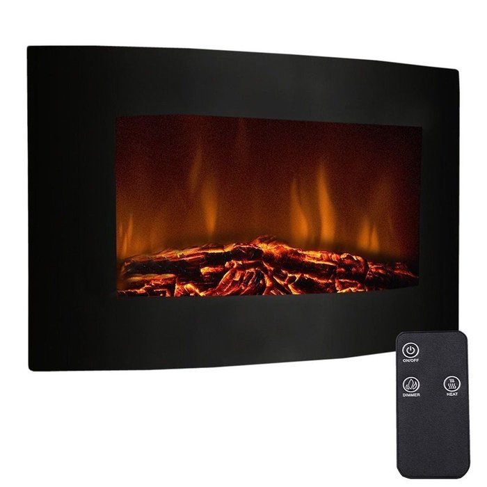 Wall Mount Fireplace Heater 35" XL Large 1500W Adjustable Electric With Remote 2in1 Heater & Decoration N3