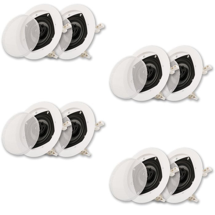 Acoustic Audio CS-IC42-4PR 150 Watt 4" 2-Way Home Theater In-Wall/Ceiling Speakers (4-Pair)