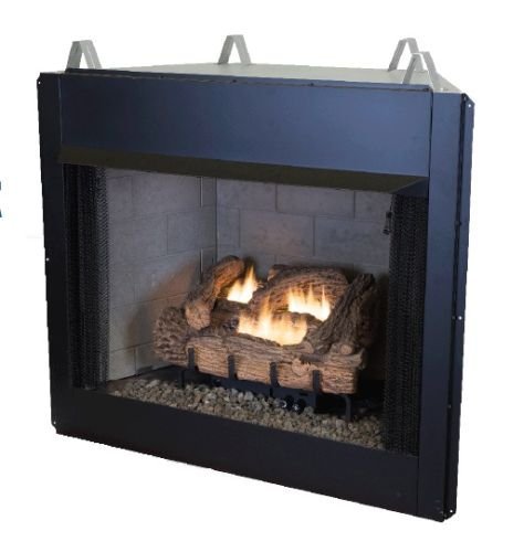 24" Manual EverWarm Palmetto Oak Gas Logs and EWVF36 Firebox - NG