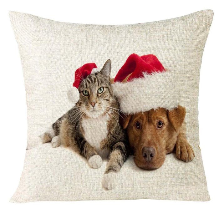 Christmas Pillow Case,Beautyvan Xmas Christmas Cat Sofa Home Decoration Festival Pillow Case Cushion Cover (A)