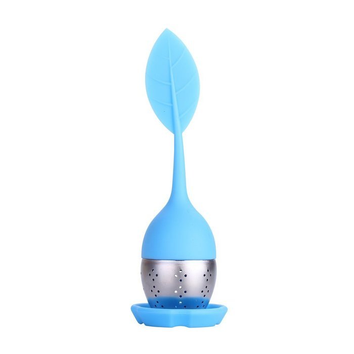 Orange Silicone Loose Leaf Tea Infuser Strainer Filter With Drip Tray N3