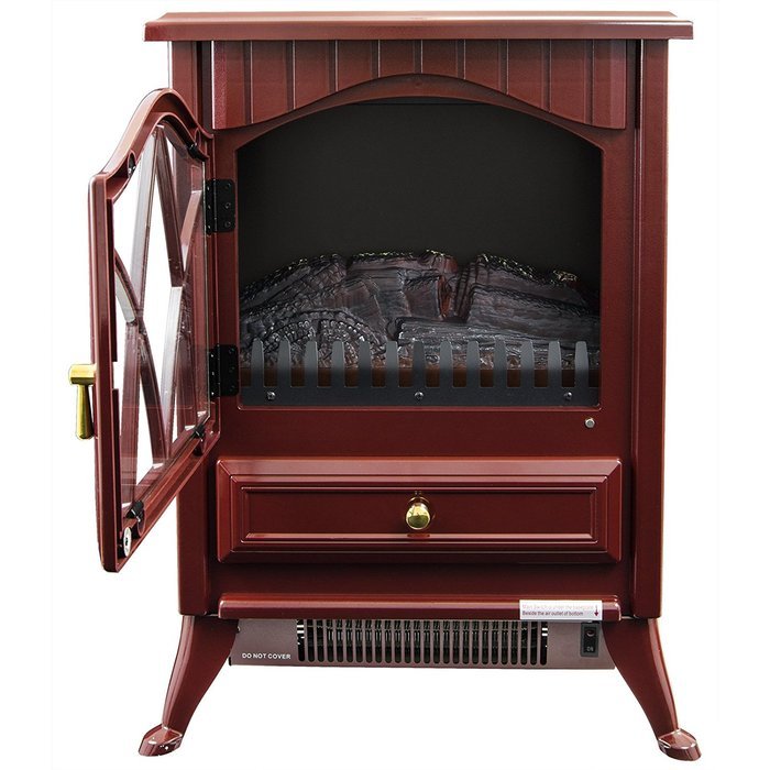AKDY 16" Red Freestanding 3D Flame Electric Log Set Fireplace Heater AZ-18D2P-RED N2