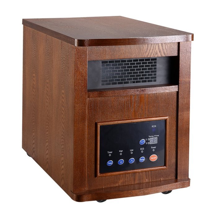 Giantex 1500w Pro 6 Element Infrared Quartz Heater Large Room W/wood Cabinet and Remote N2