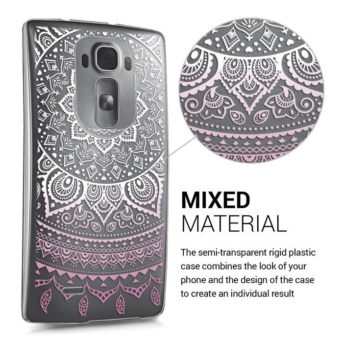 kwmobile Elegant and light weight Crystal Case Design Indian sun for LG G Flex 2 in light pink white transparent N40