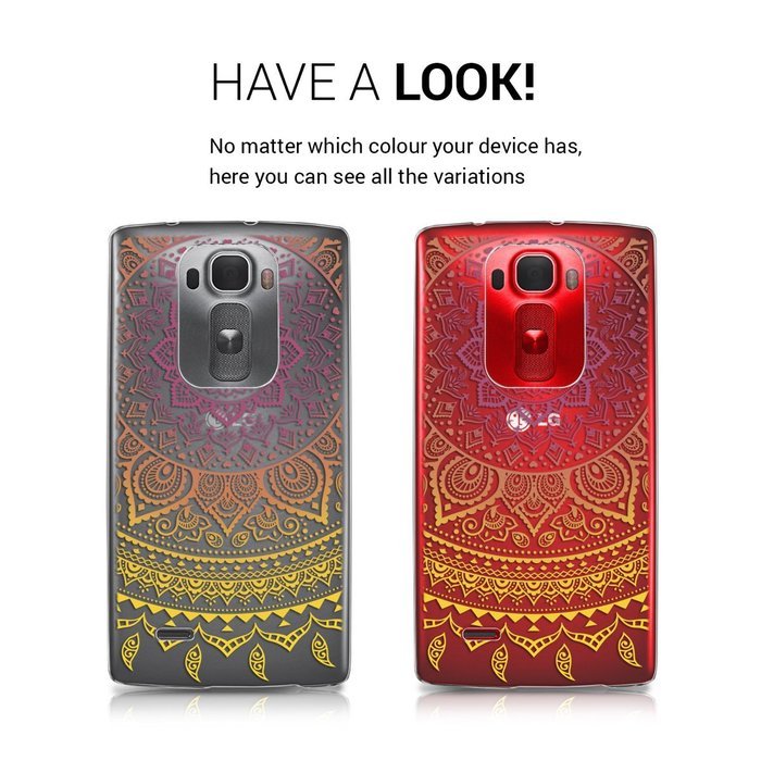 kwmobile Elegant and light weight Crystal Case Design Indian sun for LG G Flex 2 in light pink white transparent N45