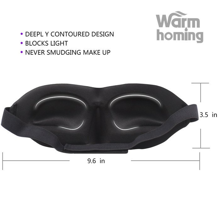 Sleep Mask- Contoured & Comfortable Eye Mask for Sleeping & Free Ear Plugs Carry Pouch. Lightweight 3D Blindfold... N2