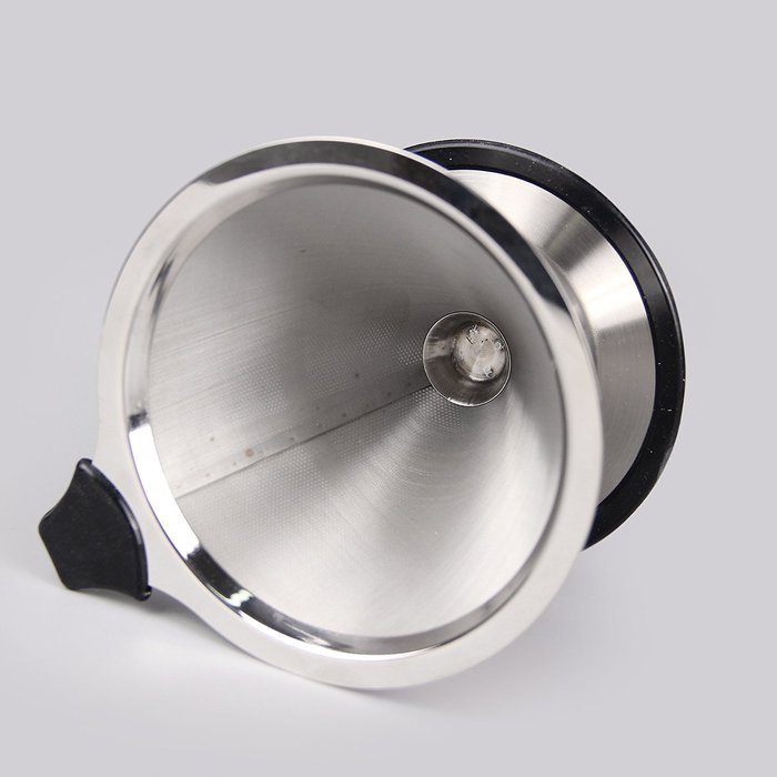 Pour over Coffee Filter Cone Coffee Dripper Stainless Steel Paperless Reusable Coffee Filter w/ Stand Double Mesh... N3
