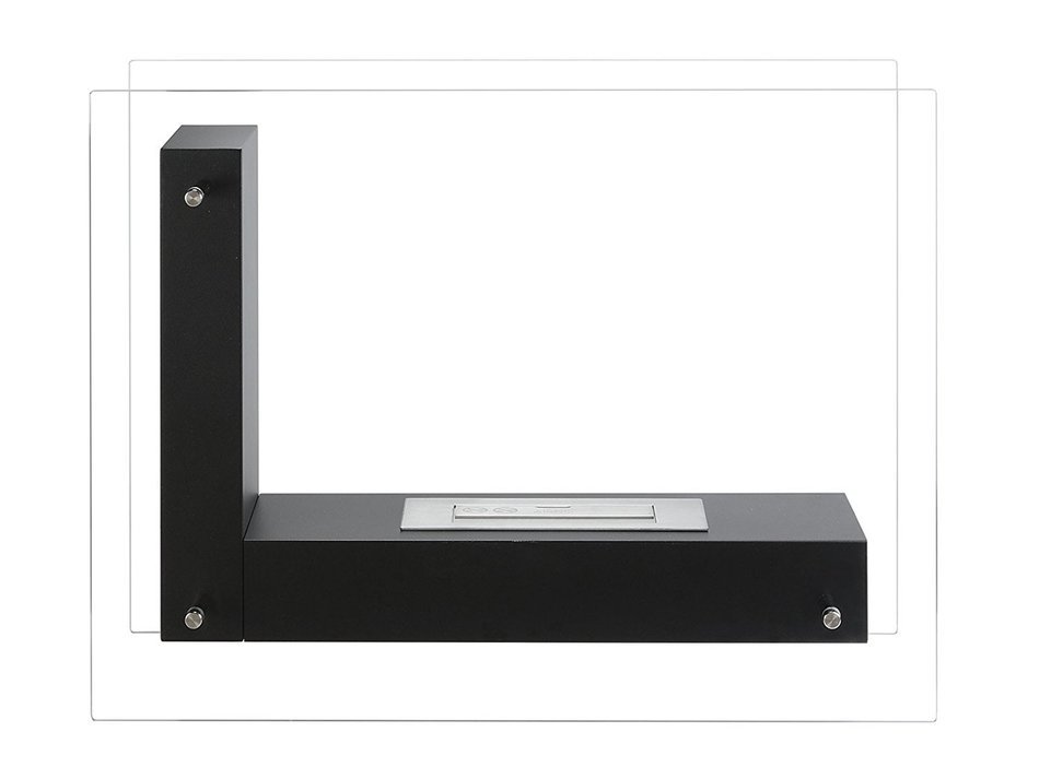 Ignis Vitrum L Black Freestanding Ventless Ethanol Fireplace N4