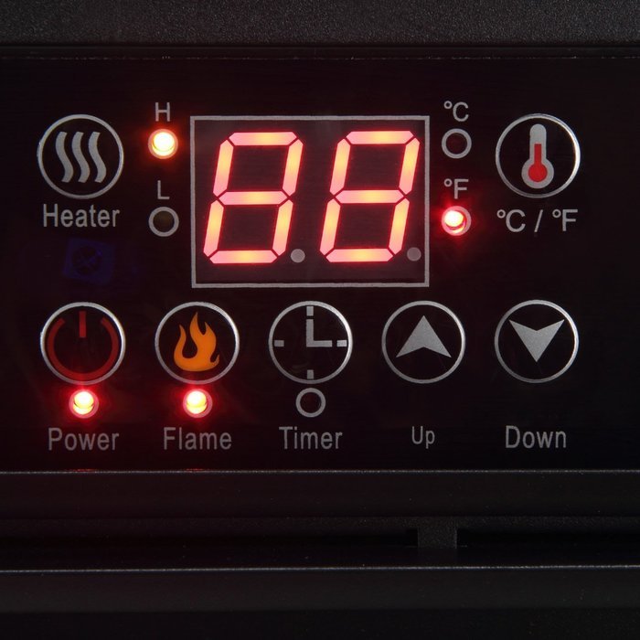Della 1500W Deluxe Infrared Quartz Fireplace Heater Flame Wood Log Caster with Remote Control N2