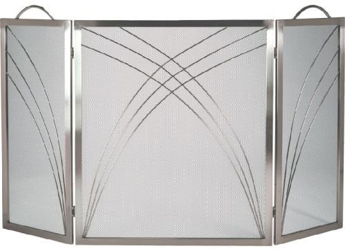 Satin Nickel 3 Fold Panel Screen - 32 inch
