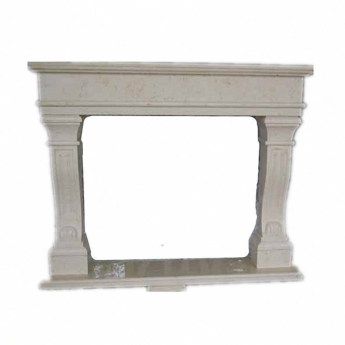 MCM3 Hand-made Egypt Beige Marble Fireplace,67"x55"x11.8"